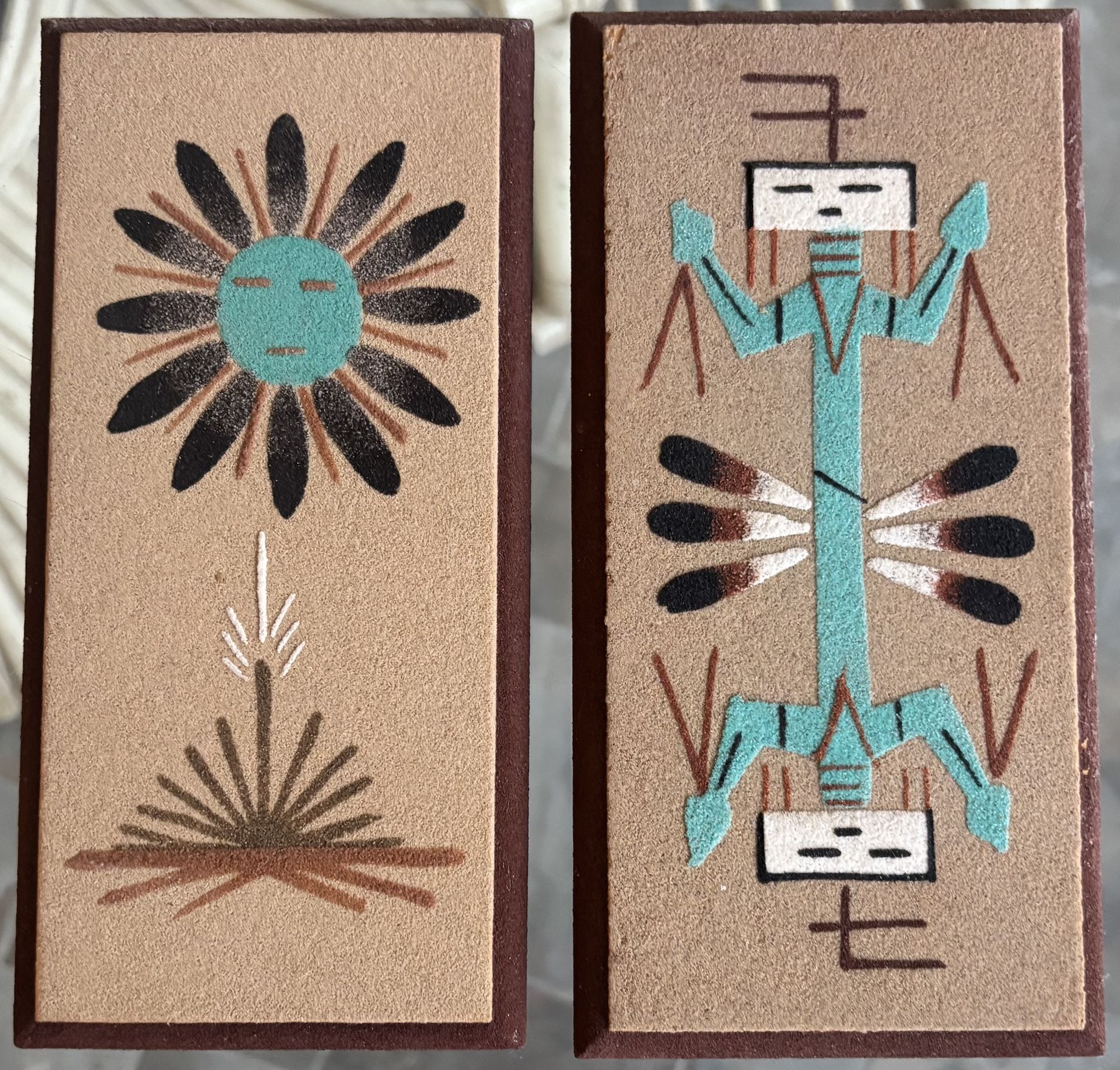 Vintage Native American Indian Sand Paintings