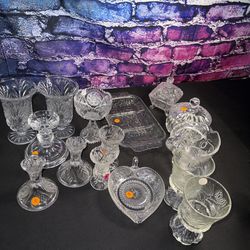 Vintage Crystal Glass Pieces. Message Me For Prices 