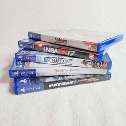 Ps4 Game Lot Star Wars NBA Elder Scrolls Payday 2
