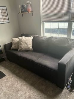 Dark Gray 3-Seat Fabric Sofa