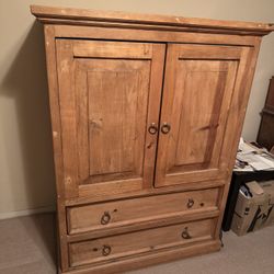 TV Amoire Solid Pine Wood Cabinet 