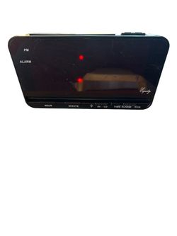 Equity Digital Alarm Clock Black Red LED Display Alarm Snooze