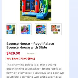 Brand New Bounce House Palace With Slide Never Used