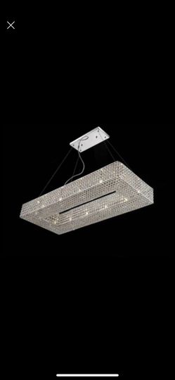 Bling Glamorous Crystal Chandelier Hanging Light Fixture 39”