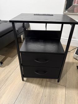 2-drawer nightstand with outlets