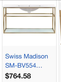 36" BATHROOM VANITY NEW IN BOX GOLD FINISH