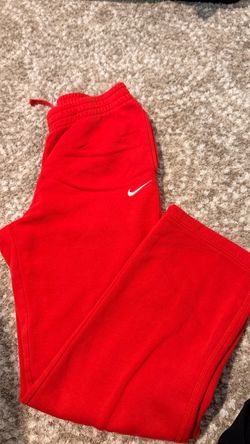 Nike Red man’s Sweatpants Joggers White Swoosh Logo Athletic Pants
