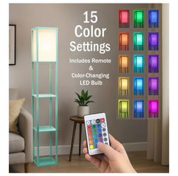 LED Floor Lamp with Shelves