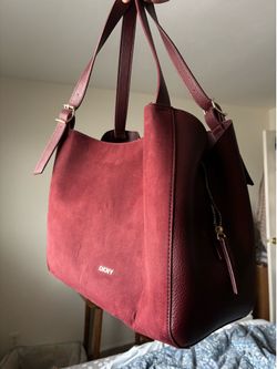 DKNY Burgundy sued purse