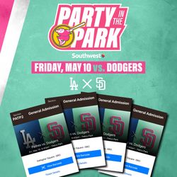 LA Dodgers  Vs San Diego Padres Gallagher Square Tix (5/10/24)