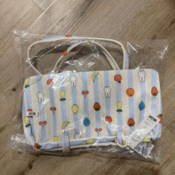 baggu nylon bowler bag miffy picnic stripes