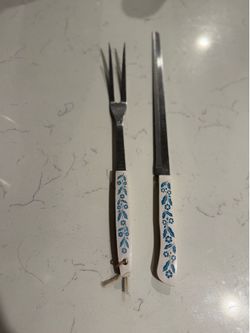 Corning Blue Flower utensils