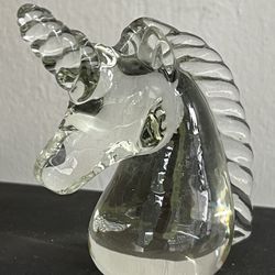 unicorn solid glass paperweight