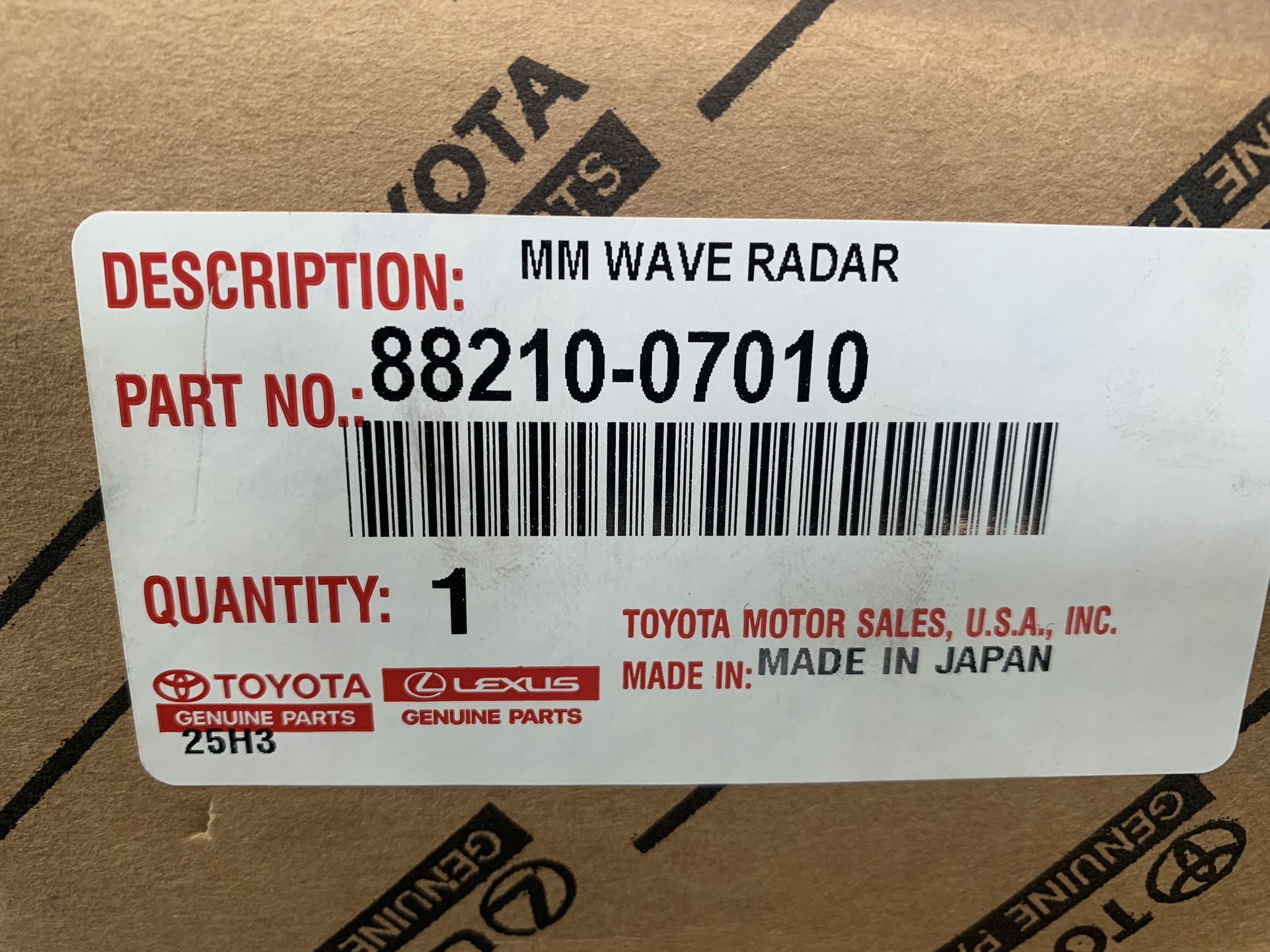 2017 Toyota Corolla Front Radar Sensor