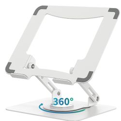 Metal Heavy Duty Adjustable 360° Rotating Base Non Slip Stand Holder for iPad Laptop MacBook NEW CONDITION 