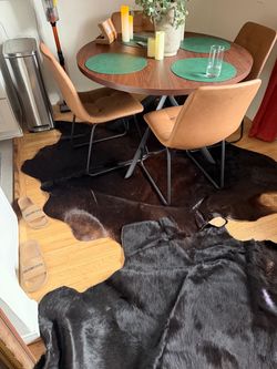 Two bear skin rugs