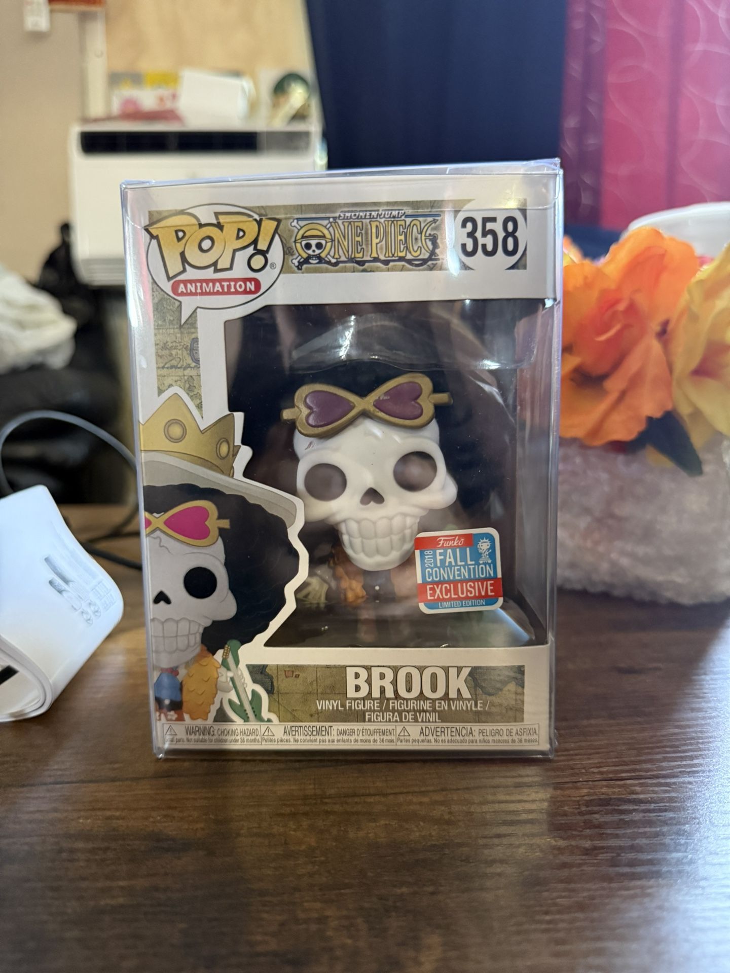 One Piece Brook Funko Pop With Protector