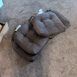 4 Chocolate Brown Chair Cushions.