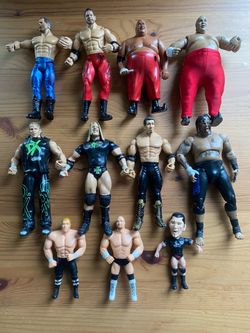 WWE FIGURE  TRIPLE H,BUTCHER,BENOIT STONE ,MUCHAEL