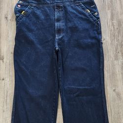 Vintage Y2K Chaps Ralph Lauren Overalls Mens Size XL Denim Workwear 90s