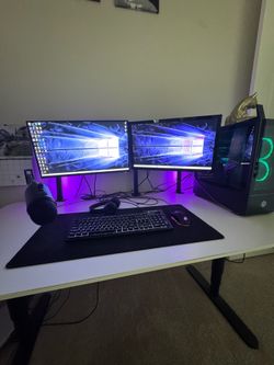 Gaming PC Bundle – RTX 3060, i7, 32GB RAM + 2 Monitors (180Hz/144Hz) + Mic & Accessories