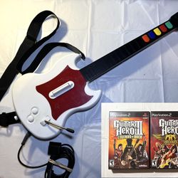 Guitar Hero Guitar & Guitar Hero games for PLAYSTATION 2 - PRICE FIRM
