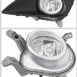 Halogen Fog Light for Hyundai Veloster Turbo 2013 2014 2015 2016 Front Fog Light Mount, Black Housing, 865232V500 (Driver Left + Passenger Right Side)