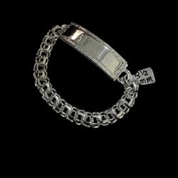 925 Silver Chino ID Bracelet 8.5” Long • 11mm
