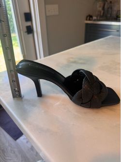 Black slip-on sandals