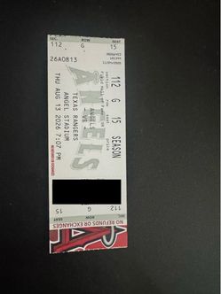 Angels vs Rangers ticket