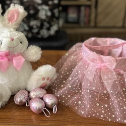 Pink Tulle Tutu Princess Ballerina Style Easter Basket Bundle