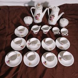 Vintage Seltmann Weiden Bavaria "Doris" Rose Coffee & Tea Service – 24-Piece Set (Service for 8)