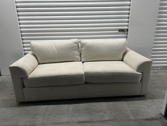 Cream Bouclé Style Sofa – Large Modern Couch