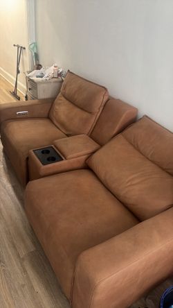 Comfy leather recliner set with built in Bluetooth