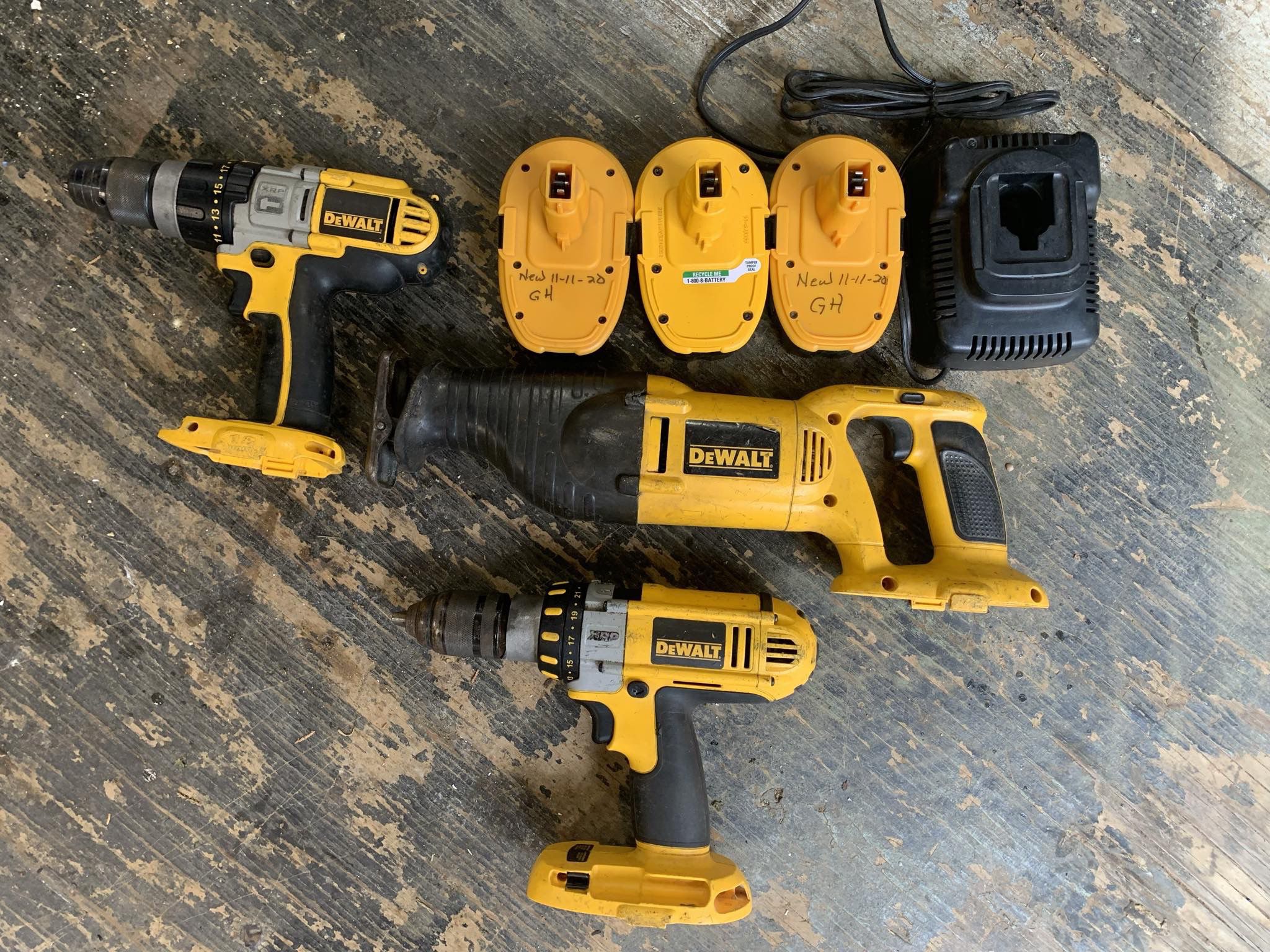 Dewalt hammer drill sawzall and 3 batteries and a charger. 