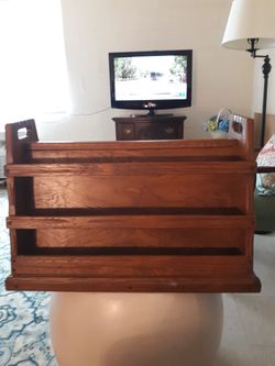 Vintage 1950's Mid Century Arts & Craft A. Brandt Ranch Oak Magazine Rack Holder Stand