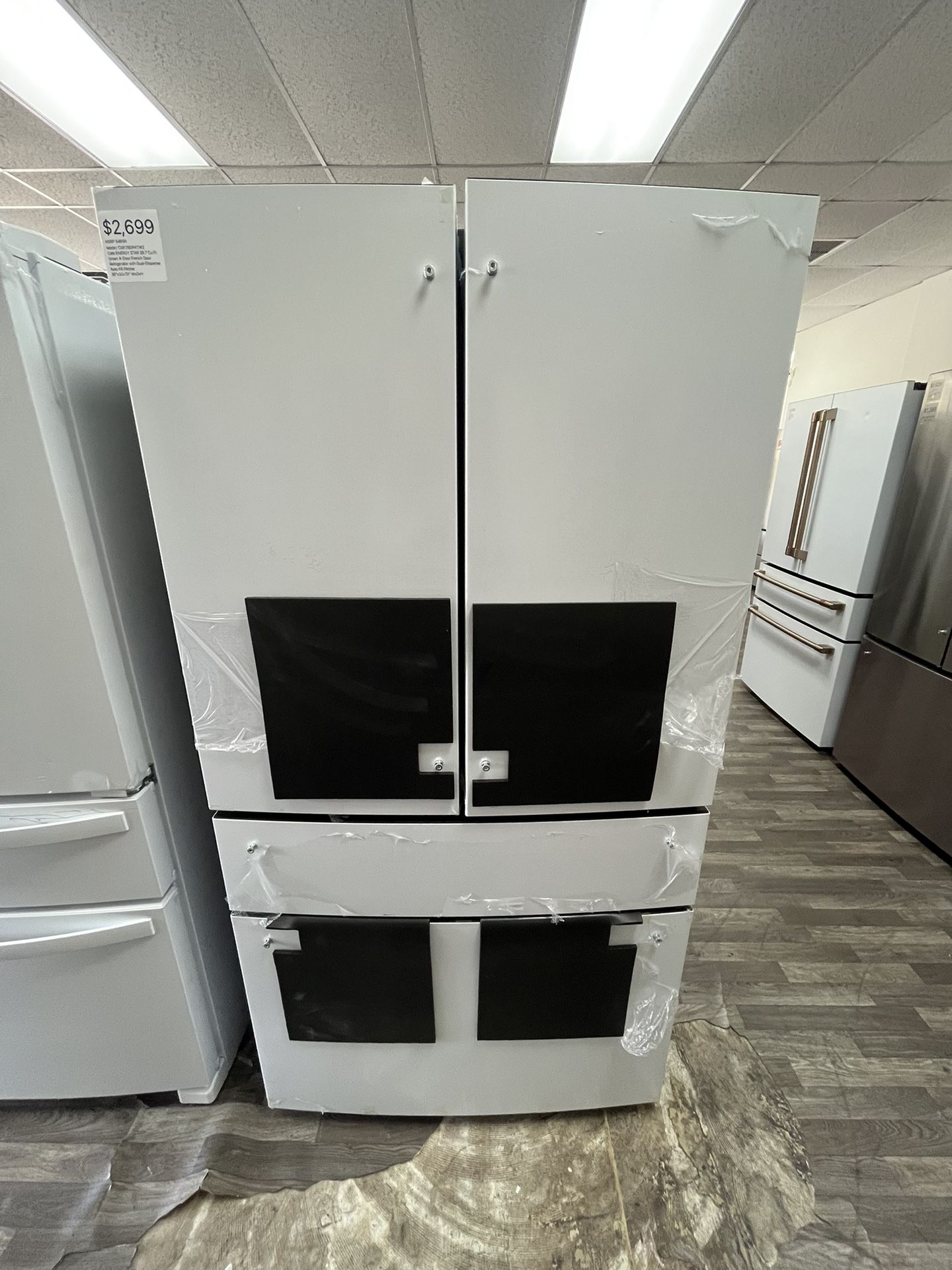 $2699 GE CAFE ENERGY STAR 28.7 Cu Ft 4 Door French Door Refrigerator 36”W