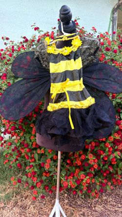 Bumble Bee Costume With Wings, Headband & Antennas Size Small