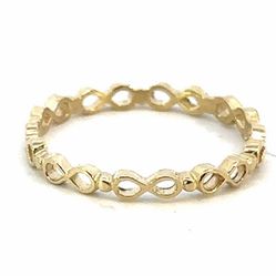 Woman’s Ladies 14k Yellow Gold Eternity Infinity Symbol Band Stackable Ring Size 7 GP3118322