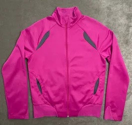 Puma Full-Zip Pink Mock Neck LS Sweatshirt Kid's Sz XXL Women's Size M 504509