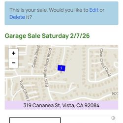 Garage Sale Saturday 2/7/26 VISTA