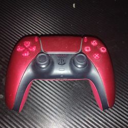 Wireless PS5 Controller — Red/Black — Works (Good Condition)