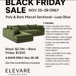 Poly & Bark Marcel Olive Sectional