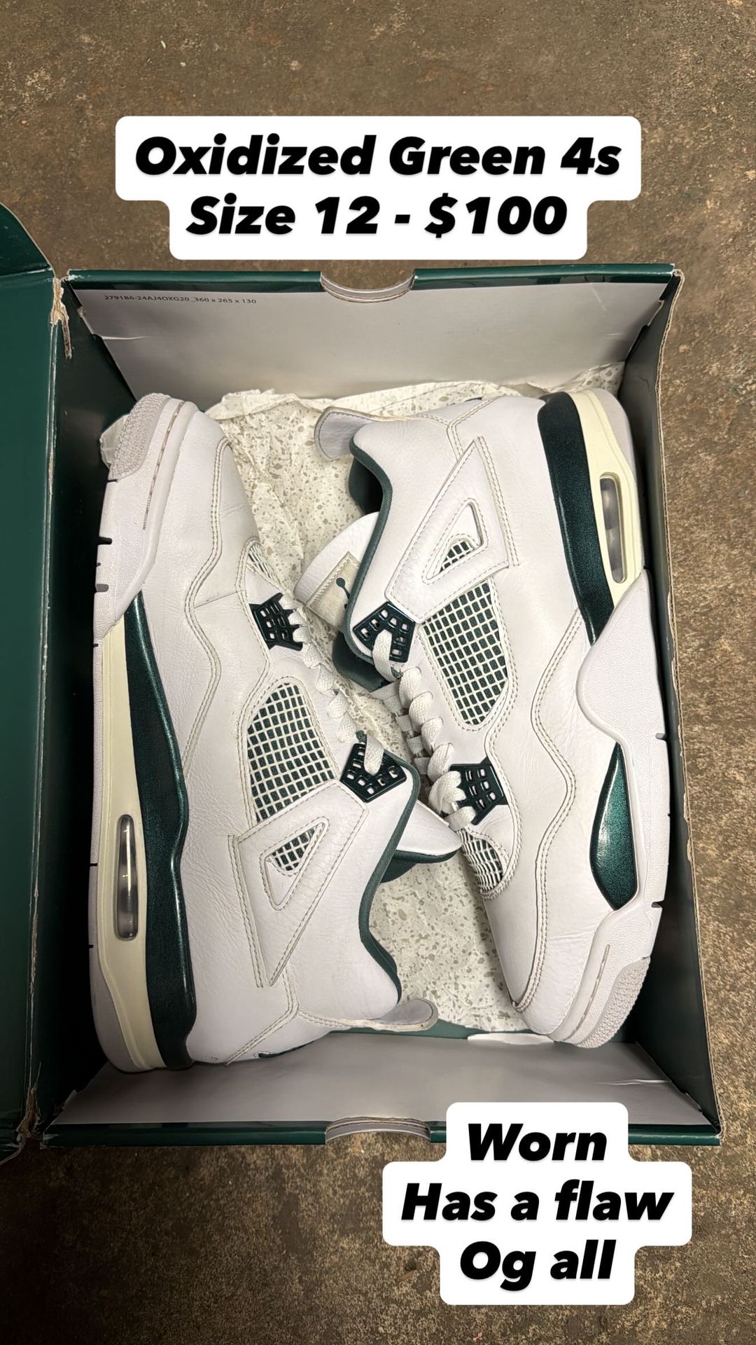 Jordan 4 oxidized green size 12