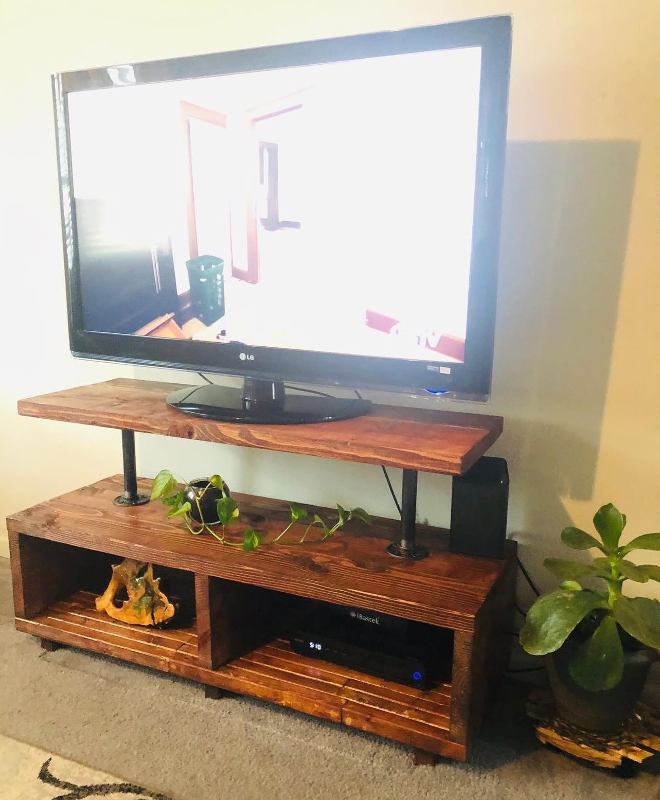 Handmade Wood TV Stand 48’ X 17’ In