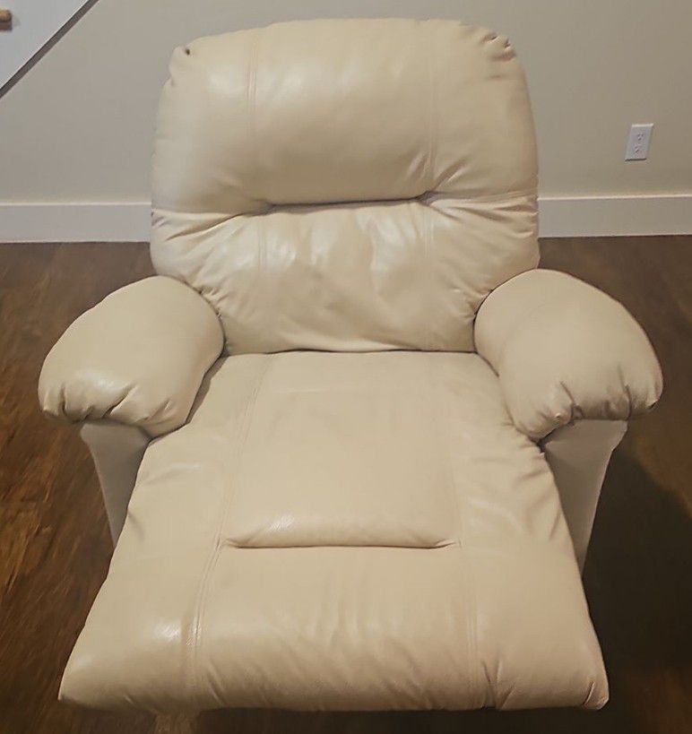 Off White Leather Recliner