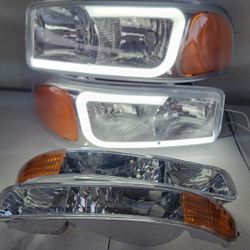 99-06 Gmc Sierra Yukon LED DRL Headlights Luces Micas Calaveras Faros Faroles Focos