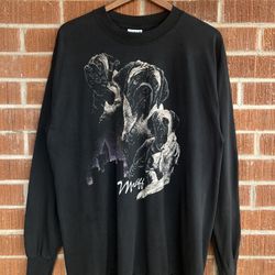 Vintage Mastiff Dog Graphic Long Sleeve Shirt Black Size XL