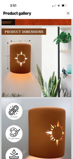 Ceramic Sun Wall Sconce Light Fixture