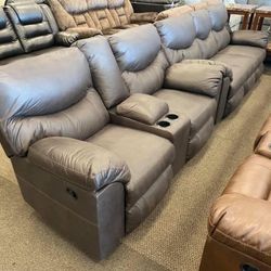 Boxberg Teak Reclining Living Room Set / couch /Sofa and Loveseat